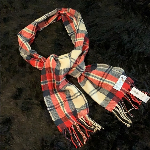 Old Navy Accessories - Old Navy Red, Cream & Blue Scarf OS